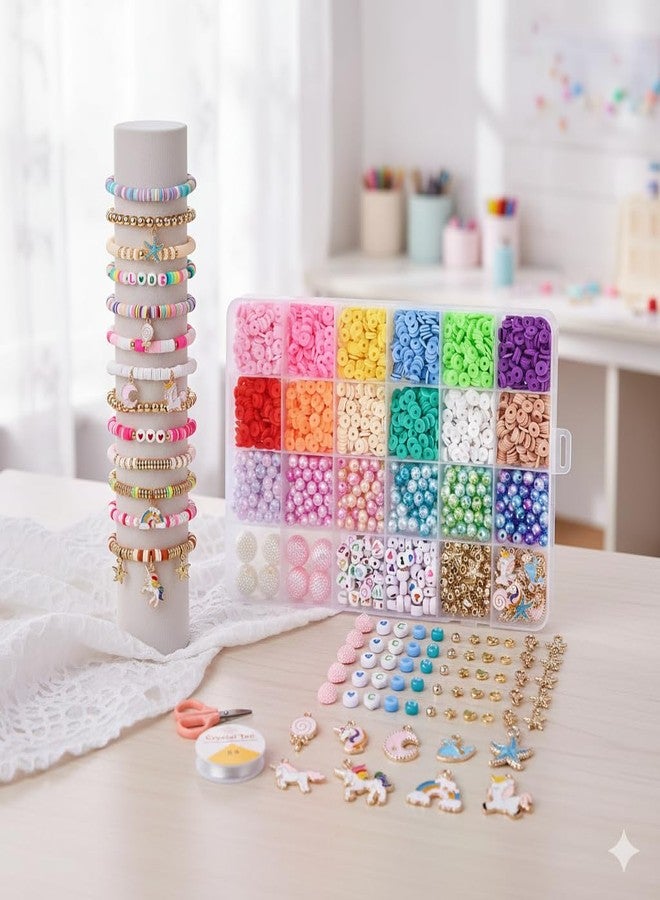 yifely Unicorn Bracelet Making Kit for Girls, Jewellery Making Kit for Kids DIY Bead Set Making, Toys for Girls Age 6-12 Years Old Multicolor (New Unicorn) - Image 3